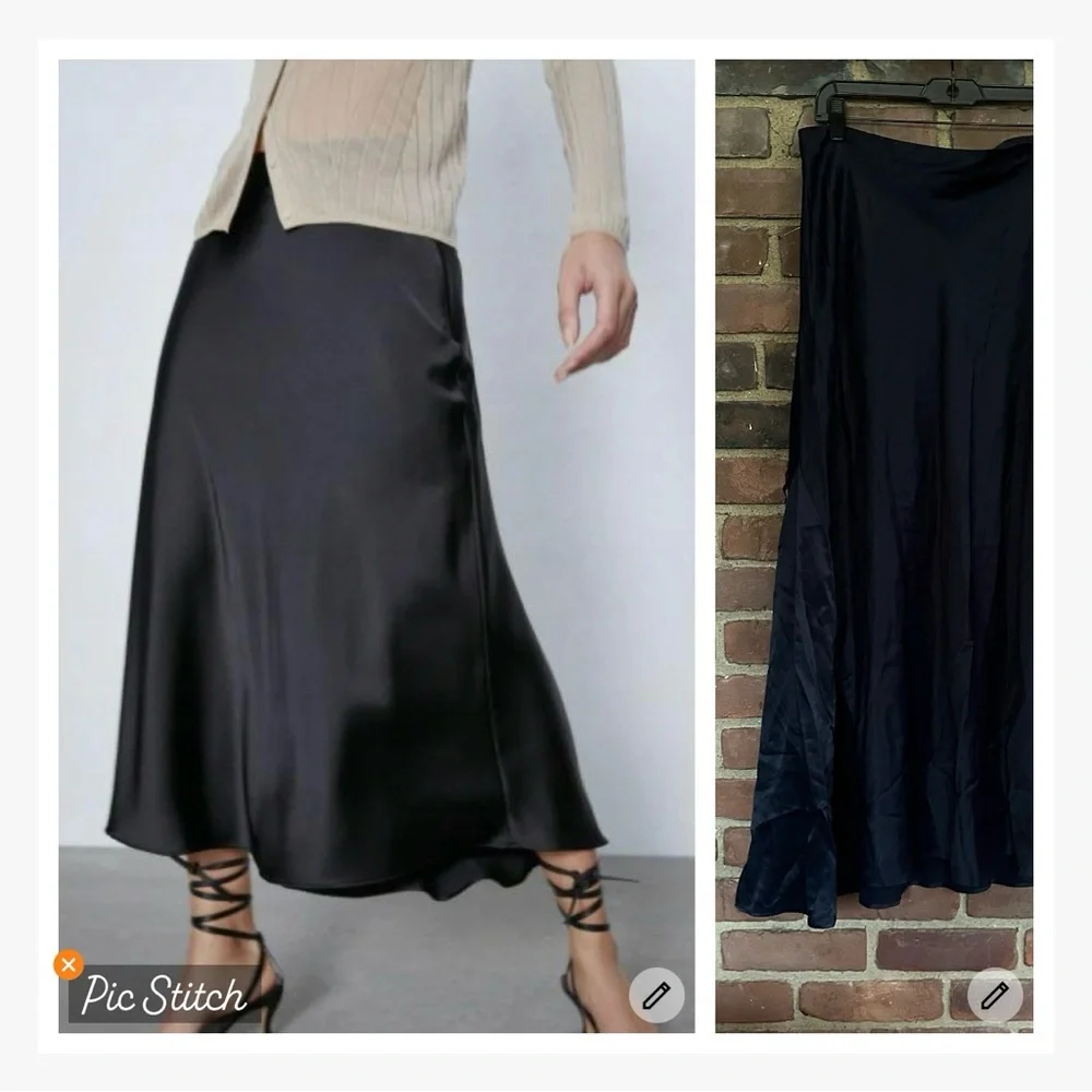 ZARA | SATIN MIDI SKIRT